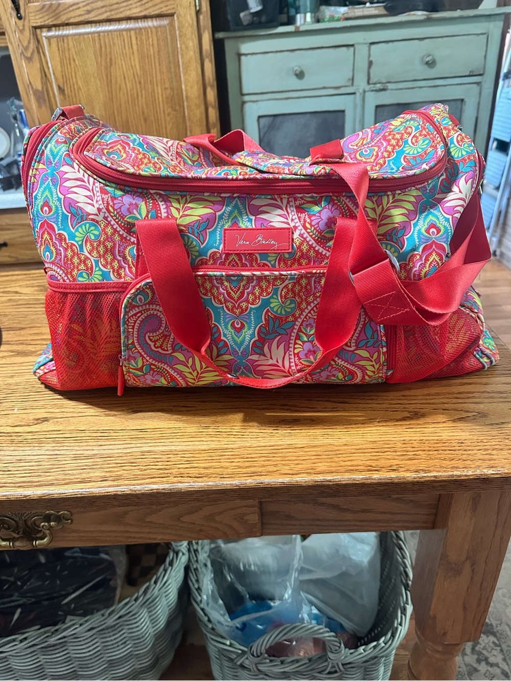 Vera Bradley Vibrant Multicolor paisley Floral Weekend Duffel Bag